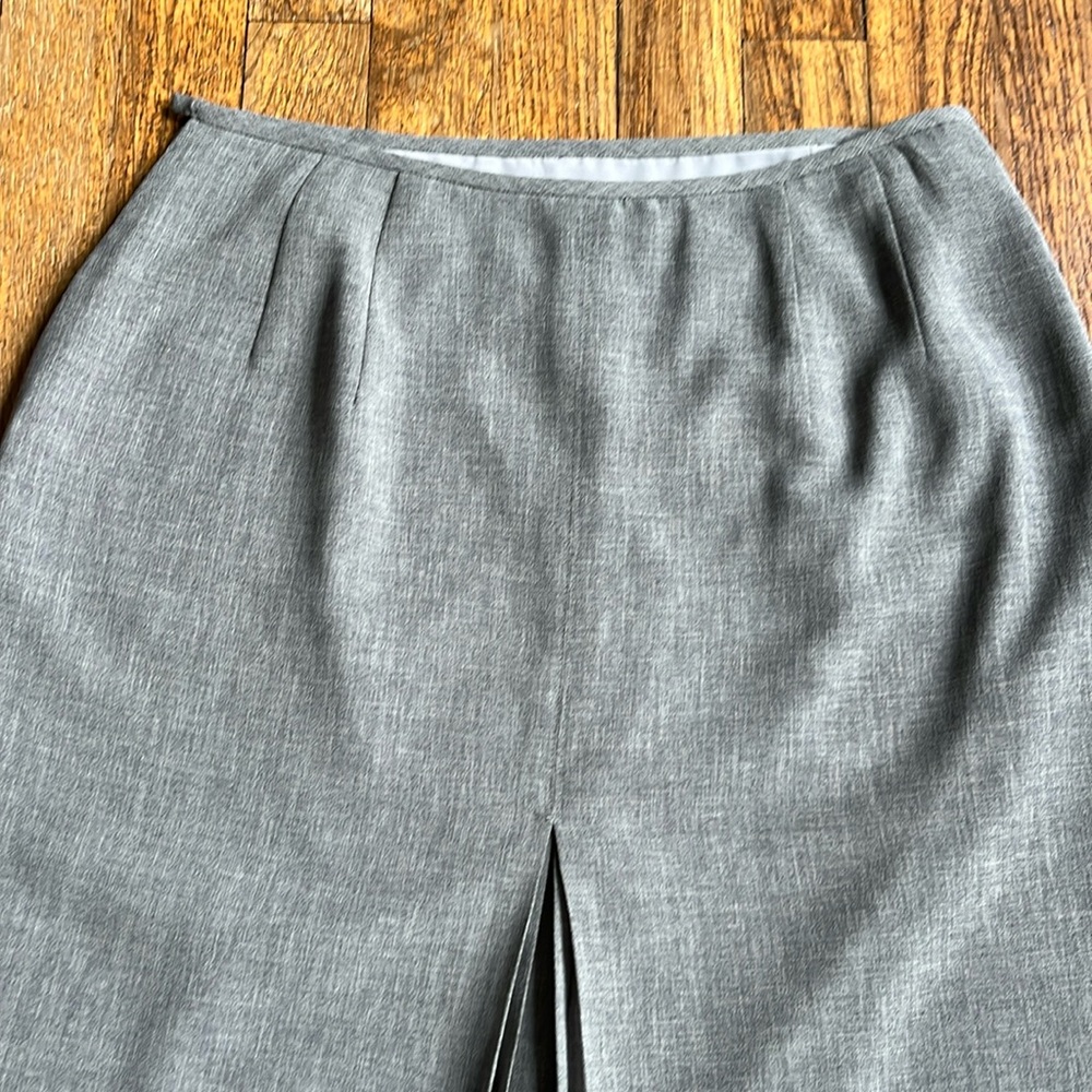 J. Crew tailored skirt kick pleats heather gray crepe 8 - Picture 10 of 12
